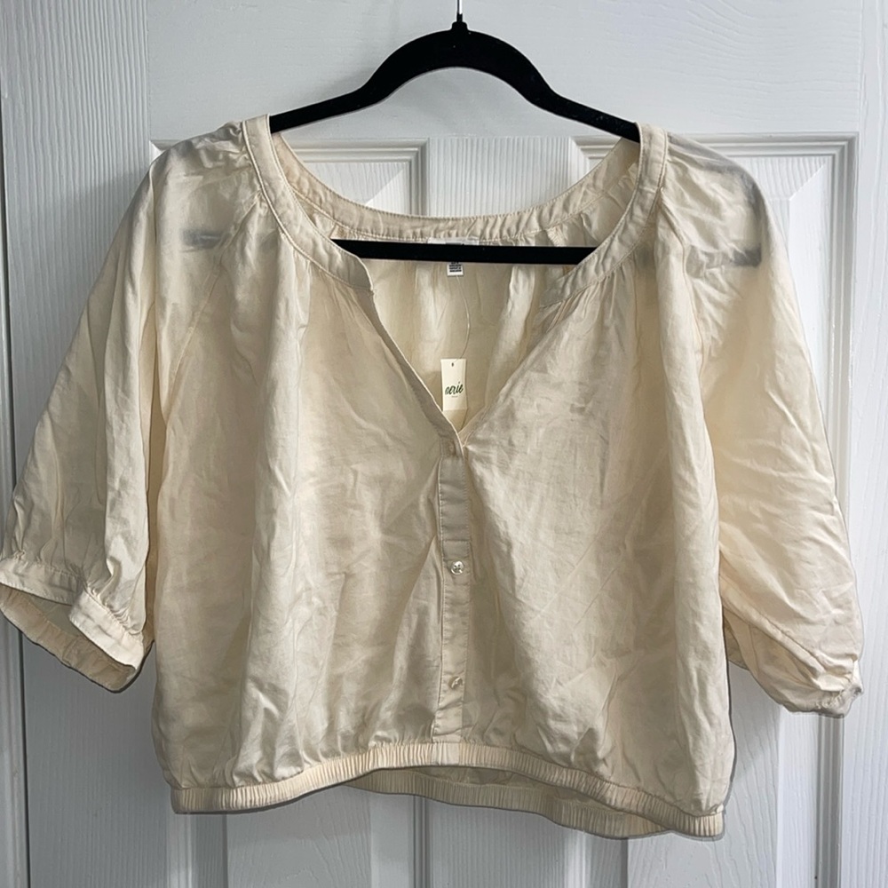 Aerie button down top cropped fit